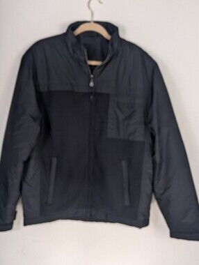 Vintage Givenchy Men 4G Monogram Fleece Mixed Media Full Zip Jacket Black L